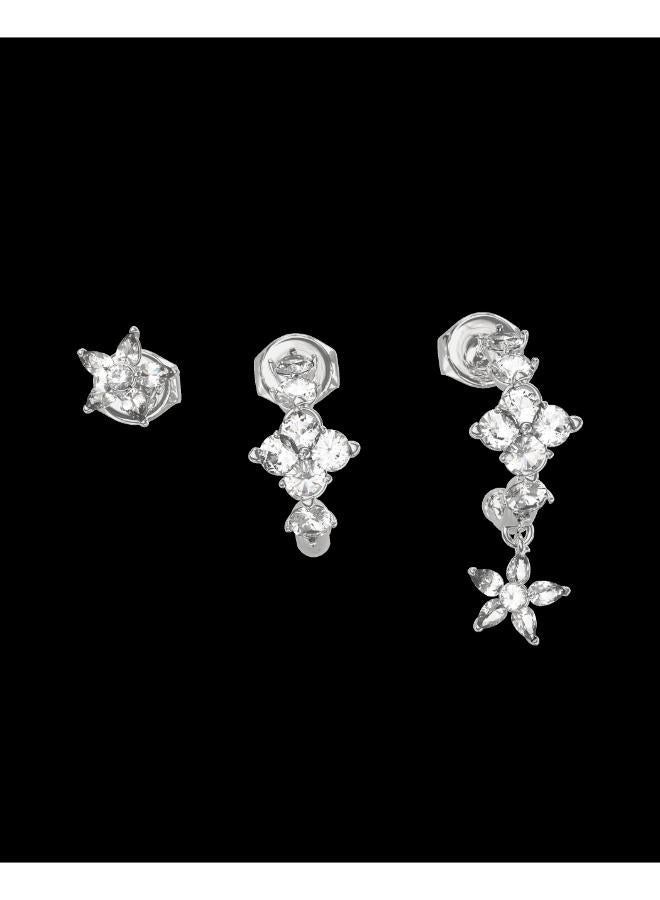 Crystal Flowers Earrings Set